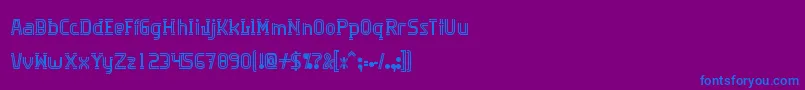 Fonte Algorithma – fontes azuis em um fundo violeta