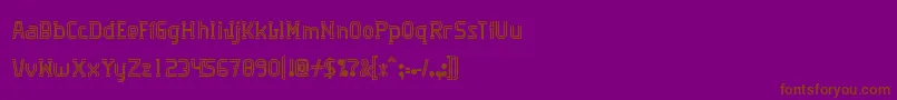 Czcionka Algorithma – brązowe czcionki na fioletowym tle