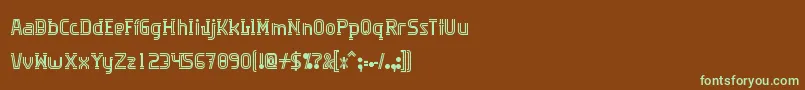 Algorithma-fontti – vihreät fontit ruskealla taustalla