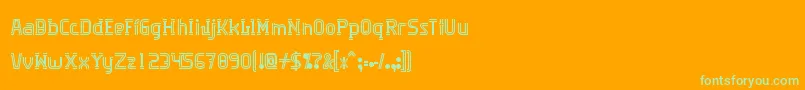 Algorithma-fontti – vihreät fontit oranssilla taustalla