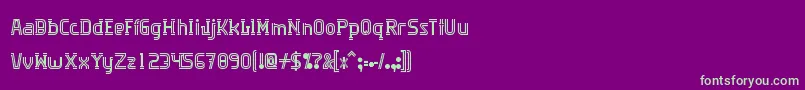 Algorithma-fontti – vihreät fontit violetilla taustalla