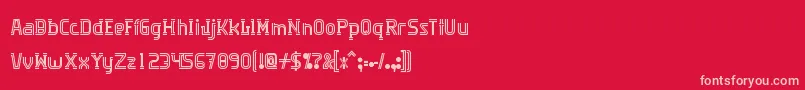 フォントAlgorithma – 赤い背景にピンクのフォント