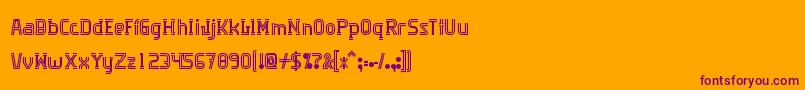 Algorithma-fontti – violetit fontit oranssilla taustalla