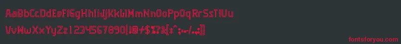 Algorithma-fontti – punaiset fontit mustalla taustalla