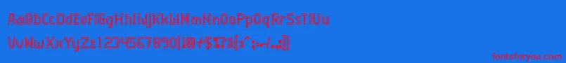 Algorithma Font – Red Fonts on Blue Background