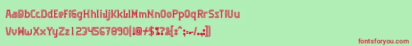 Algorithma-Schriftart – Rote Schriften auf grünem Hintergrund