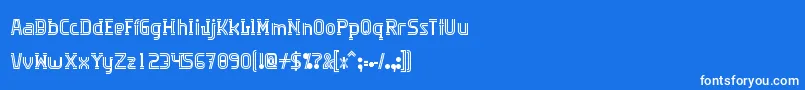 Algorithma-fontti – valkoiset fontit sinisellä taustalla