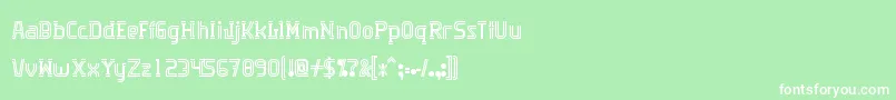 Fonte Algorithma – fontes brancas em um fundo verde