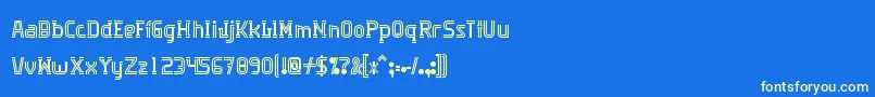 Algorithma-Schriftart – Gelbe Schriften auf blauem Hintergrund