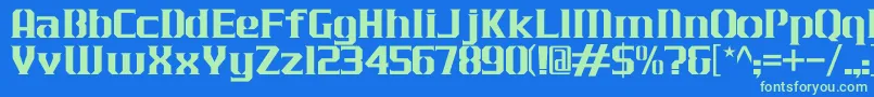 JLogCameronEdgeNormal Font – Green Fonts on Blue Background