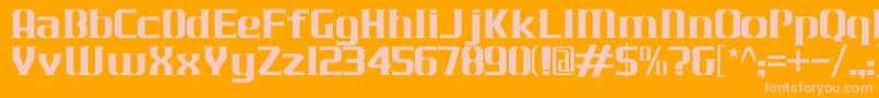 Fonte JLogCameronEdgeNormal – fontes rosa em um fundo laranja
