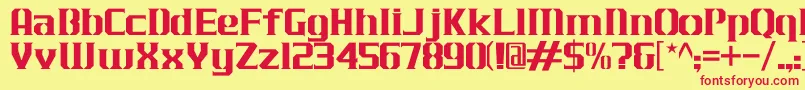 JLogCameronEdgeNormal Font – Red Fonts on Yellow Background