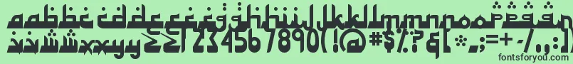 フォントALHAD    – 緑の背景に黒い文字