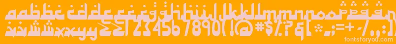 ALHAD   -Schriftart – Rosa Schriften auf orangefarbenem Hintergrund