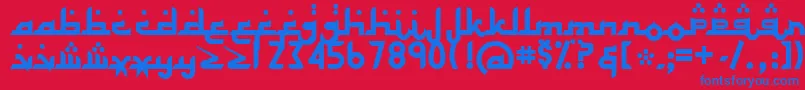 ALHAMBRA Font – Blue Fonts on Red Background