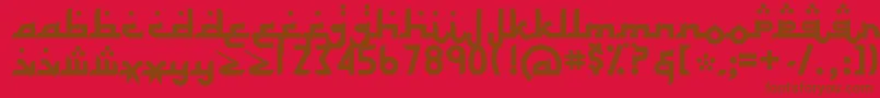 ALHAMBRA Font – Brown Fonts on Red Background
