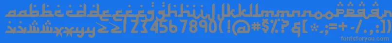 フォントALHAMBRA – 青い背景に灰色の文字