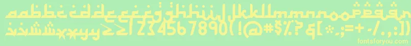 ALHAMBRA Font – Yellow Fonts on Green Background