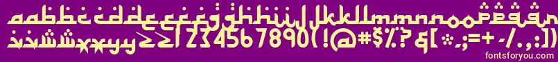 ALHAMBRA Font – Yellow Fonts on Purple Background