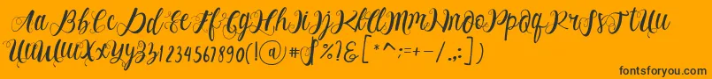 Fonte Alhenya Script – fontes pretas em um fundo laranja