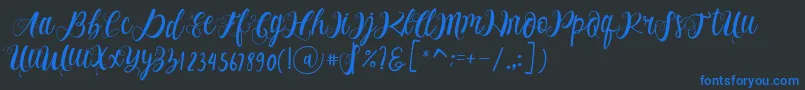 Alhenya Script Font – Blue Fonts on Black Background