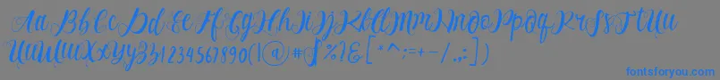 フォントAlhenya Script – 灰色の背景に青い文字