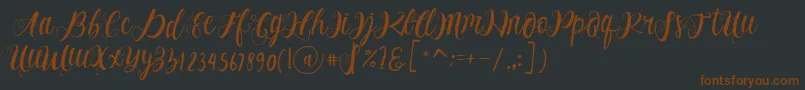 Alhenya Script-fontti – ruskeat fontit mustalla taustalla