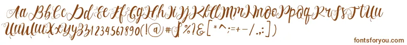 Alhenya Script-fontti – ruskeat fontit valkoisella taustalla