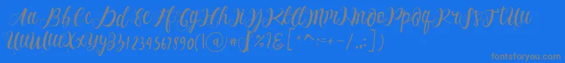 Alhenya Script Font – Gray Fonts on Blue Background