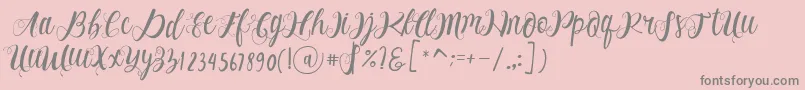 Alhenya Script-Schriftart – Graue Schriften auf rosa Hintergrund