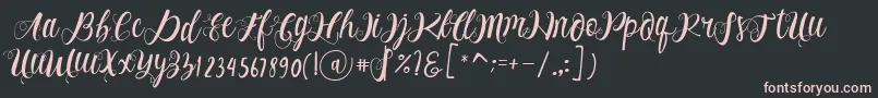 フォントAlhenya Script – 黒い背景にピンクのフォント