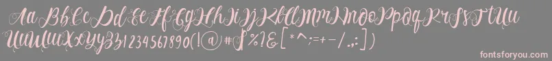 Alhenya Script-Schriftart – Rosa Schriften auf grauem Hintergrund