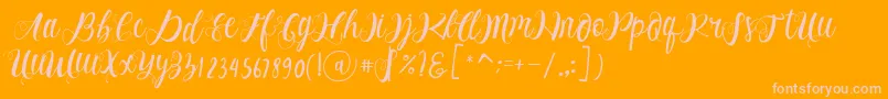 Alhenya Script Font – Pink Fonts on Orange Background