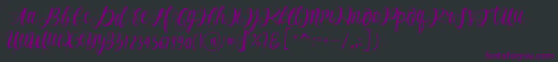 フォントAlhenya Script – 黒い背景に紫のフォント