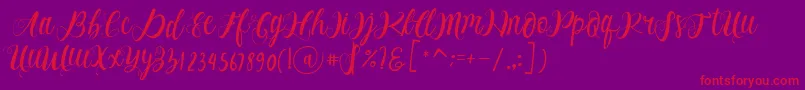 fuente Alhenya Script – Fuentes Rojas Sobre Fondo Morado