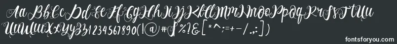 Czcionka Alhenya Script – białe czcionki