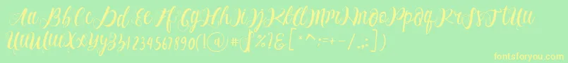 fuente Alhenya Script – Fuentes Amarillas Sobre Fondo Verde