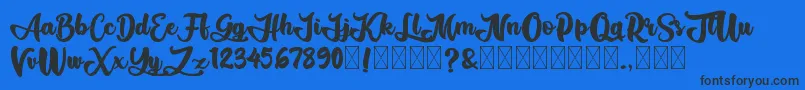 AliandoRocky Font – Black Fonts on Blue Background