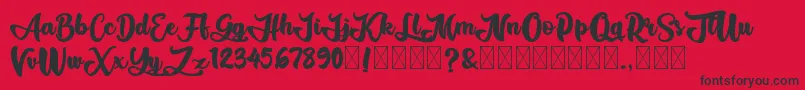 AliandoRocky Font – Black Fonts on Red Background