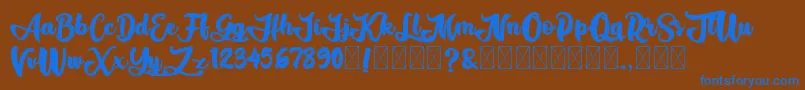 AliandoRocky Font – Blue Fonts on Brown Background