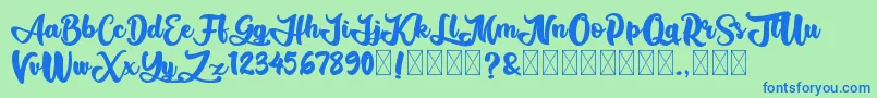 AliandoRocky Font – Blue Fonts on Green Background