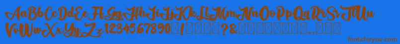 AliandoRocky Font – Brown Fonts on Blue Background