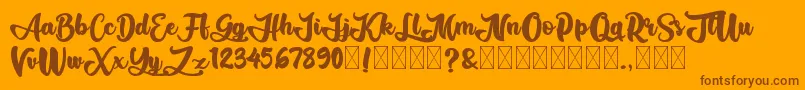 AliandoRocky-Schriftart – Braune Schriften auf orangefarbenem Hintergrund
