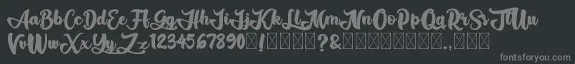 AliandoRocky Font – Gray Fonts on Black Background
