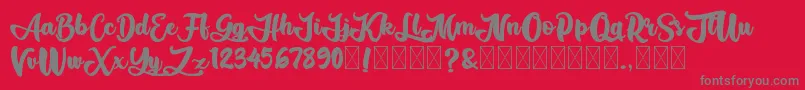 AliandoRocky Font – Gray Fonts on Red Background