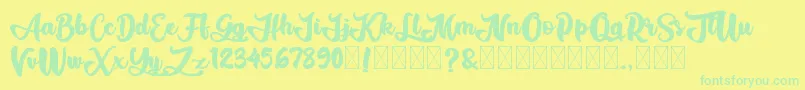 AliandoRocky Font – Green Fonts on Yellow Background