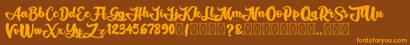 AliandoRocky Font – Orange Fonts on Brown Background