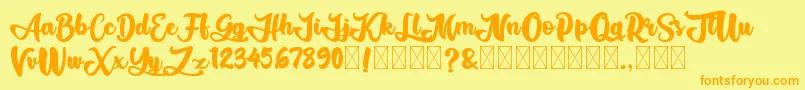 AliandoRocky Font – Orange Fonts on Yellow Background