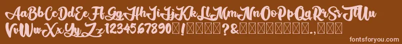 AliandoRocky-Schriftart – Rosa Schriften auf braunem Hintergrund