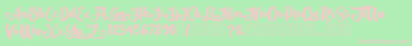Шрифт AliandoRocky – розовые шрифты на зелёном фоне